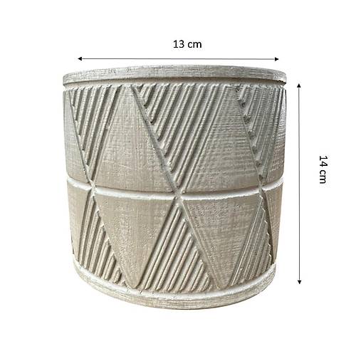 Bitki Tasar�m� Ev dekorasyon Bej Piramit Beton Saks� �i�eklik Saks�l�k