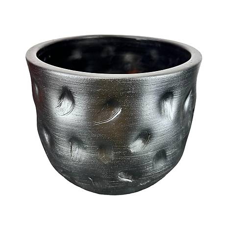 Bitki Tasarm Gm Desenli Toprak Saks Sakslk Salon ieklik - 19 CM