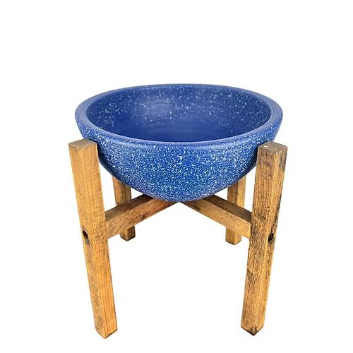 Bitki Tasarm Ev Dekorasyon Lacivert Granit Aranjman Sunumluk Toprak Saks 4 Ayakl 20 Cm ap