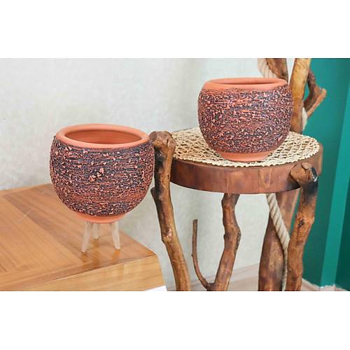 AHAP AYAKLI VE AYAKSIZ PSKRTME MODEL TERRACOTA TOPRAK SAKSI KL SET