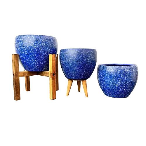 Bitki Tasarm Lacivert Granit Toprak Saks Sakslk Salon ieklik l Set - 15 CM