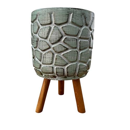 Bitki Tasar�m� Ev dekorasyon Ye�il Eskitme Ta� Desen Beton Saks� Ayakl� �i�eklik Saks�l�k