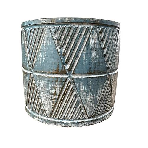 Bitki Tasar�m� Ev dekorasyon Mavi Eskitme Piramit Beton Saks� �i�eklik Saks�l�k