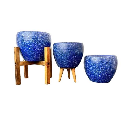 Bitki Tasarm Lacivert Granit Toprak Saks Sakslk Salon ieklik l Set - 15 CM