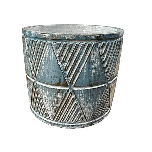 Bitki Tasar�m� Ev dekorasyon Mavi Eskitme Piramit Beton Saks� �i�eklik Saks�l�k