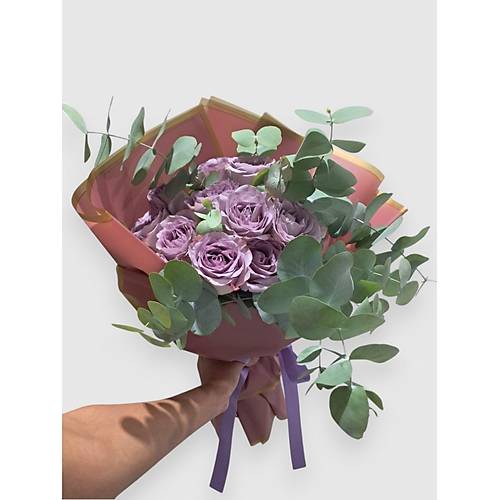 BITKI TASARIMI Koyu Somon Bukette 10 Lila G�l