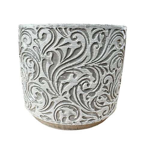 Bitki Tasar�m� Ev dekorasyon Gri �i�ek Desen Beton Saks� �i�eklik Saks�l�k