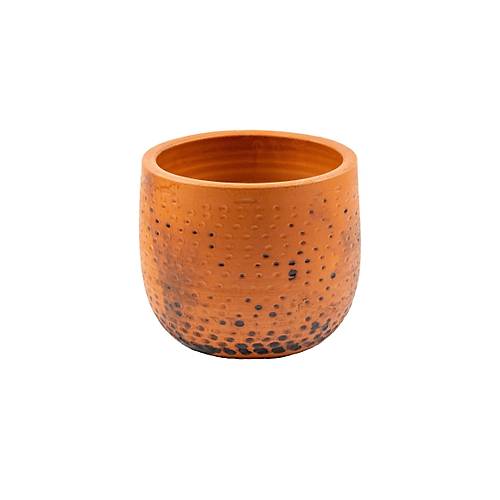 Bitki Tasar�m�  Siyah Nokta Desenli Toprak Saks� Saks�l�k Salon �i�eklik - 19 CM  