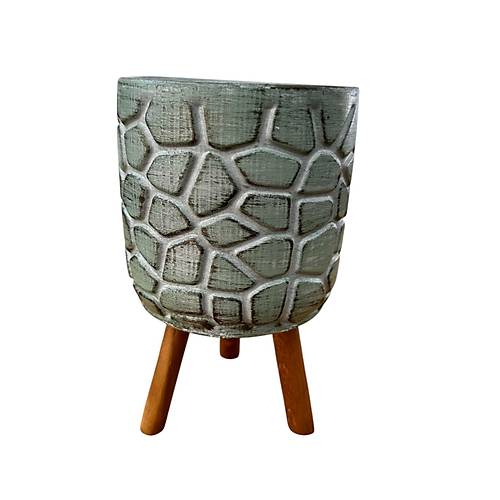 Bitki Tasar�m� Ev dekorasyon Ye�il Eskitme Ta� Desen Beton Saks� Ayakl� �i�eklik Saks�l�k