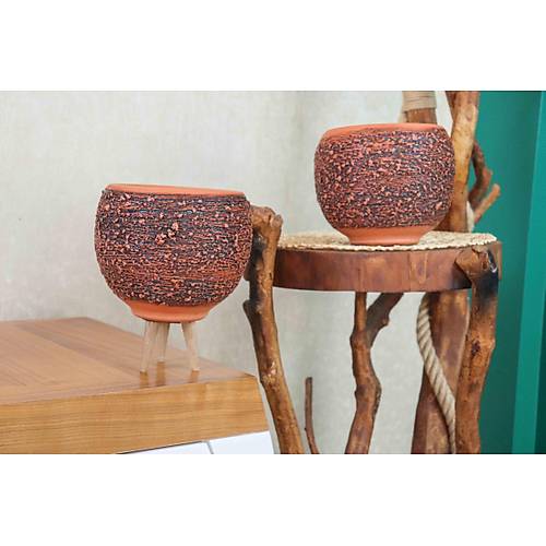 AHAP AYAKLI VE AYAKSIZ PSKRTME MODEL TERRACOTA TOPRAK SAKSI KL SET