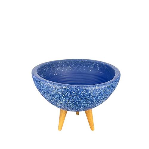 Bitki Tasarm Ev Dekorasyon Lacivert Granit Aranjman Sunumluk Toprak Saks 3 Ayakl 20 Cm ap