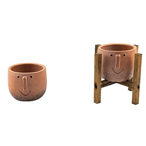 Bitki Tasarm Surat Tasarm Terakota Toprak Saks Sakslk Salon ieklik kili Set Ayaksz, 4 Ayakl 12 Cm