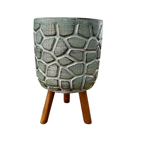 Bitki Tasar�m� Ev dekorasyon Ye�il Eskitme Ta� Desen Beton Saks� Ayakl� �i�eklik Saks�l�k