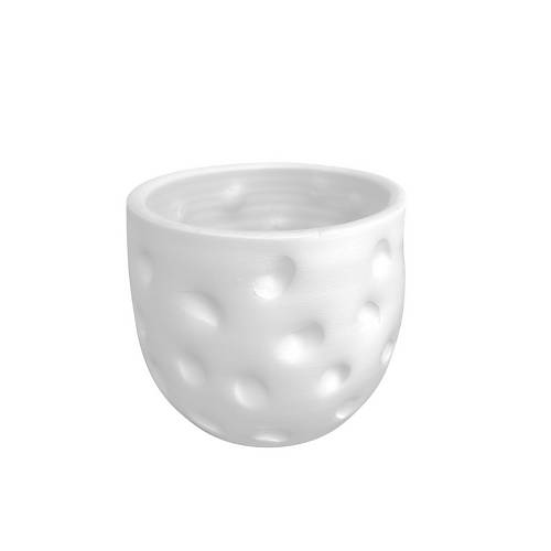 Bitki Tasar�m�  Beyaz Desenli Toprak Saks� Saks�l�k Salon �i�eklik - 19 CM