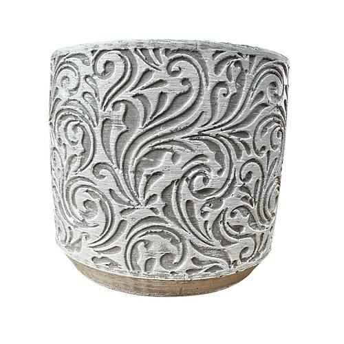 Bitki Tasar�m� Ev dekorasyon Gri �i�ek Desen Beton Saks� �i�eklik Saks�l�k