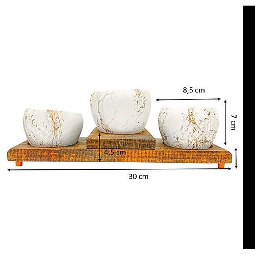 Bitki Tasar�m� Ev dekorasyon Beyaz Gold Basamakl� Saks� ��l� Ah�ap Tabanl�