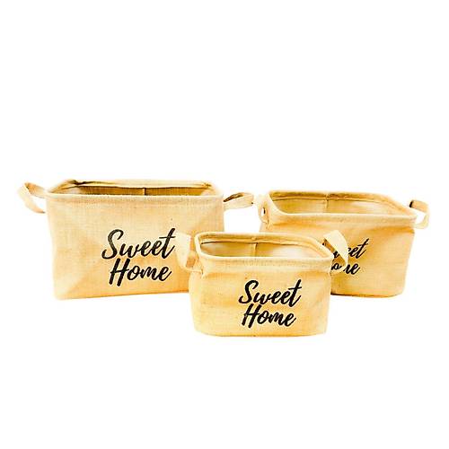 Bitki Tasar�m� Sweet Home J�t Has�r Ev D�zenleyici Mutfak Banyo Salon Sepeti Katlan�r S�v� Korumal� ��l� Set