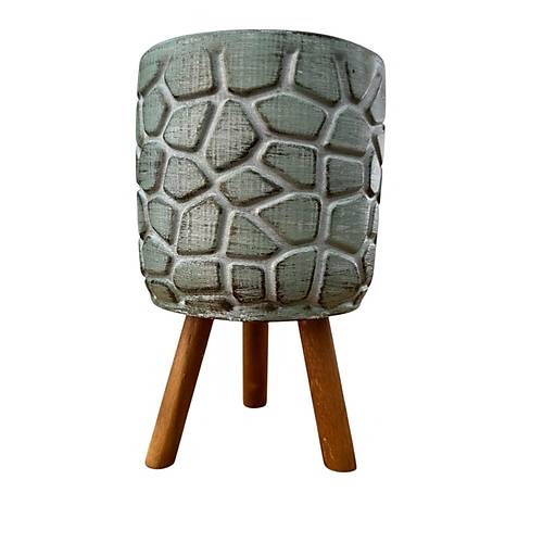 Bitki Tasar�m� Ev dekorasyon Ye�il Eskitme Ta� Desen Beton Saks� Ayakl� �i�eklik Saks�l�k