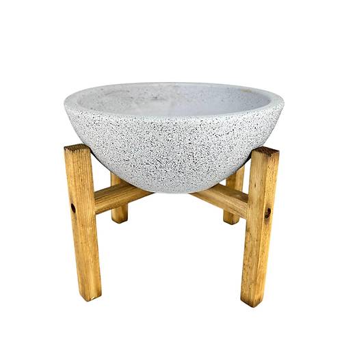 Bitki Tasarm Ev Dekorasyon Beyaz Granit Aranjman Sunumluk Toprak Saks 4 Ayakl 20 Cm ap