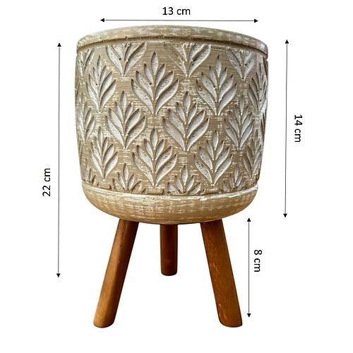 Bitki Tasar�m� Ev dekorasyon Bej Lotus Ayakl� Beton Saks� �i�eklik Saks�l�k