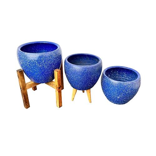 Bitki Tasarm Lacivert Granit Toprak Saks Sakslk Salon ieklik l Set - 15 CM