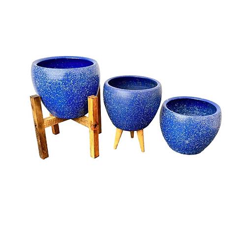 Bitki Tasarm Lacivert Granit Toprak Saks Sakslk Salon ieklik l Set - 15 CM