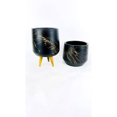Bitki Tasarm Siyah zeri Gold Keskin Hatl Toprak Saks Sakslk 15 cm kili Set