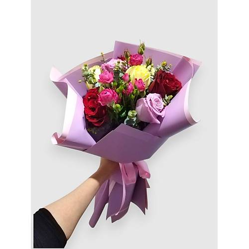 BITKI TASARIMI Lila Bukette Lila, Pembe, Beyaz ve K�rm�z� G�ller