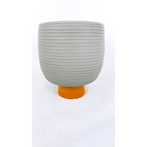Bitki Tasarm Antik Kendinden Ayakl Toprak Saks Sakslk Gri 19 cm