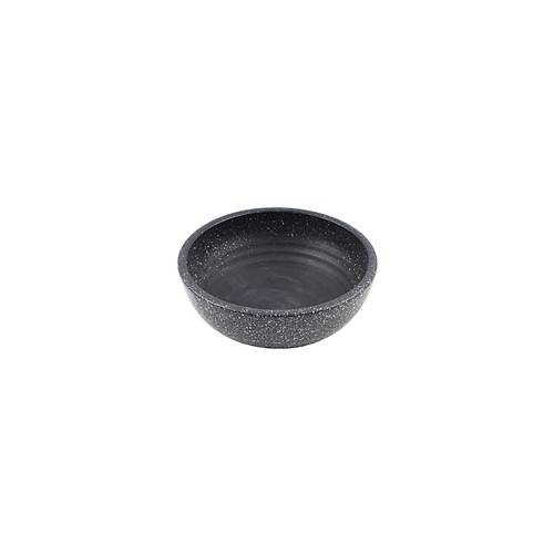 Bitki Tasar�m� Ev Dekorasyon Siyah Granit Aranjman Sunumluk Toprak Saks� 20 Cm �ap
