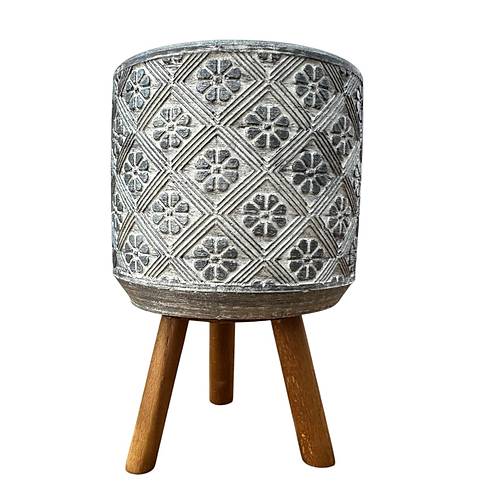 Bitki Tasar�m� Ev dekorasyon Gri Yonca Ayakl� Beton Saks� �i�eklik Saks�l�k