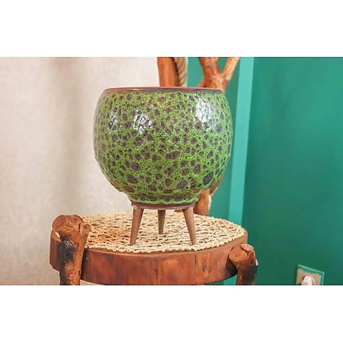 Bitki Tasar�m� Ye�il �ekilli Artistik �ift S�rl� �� ve D�� Mekan Kullan�ml� Ayakl� Toprak Terakota Saks� Saks�l�k �i�eklik