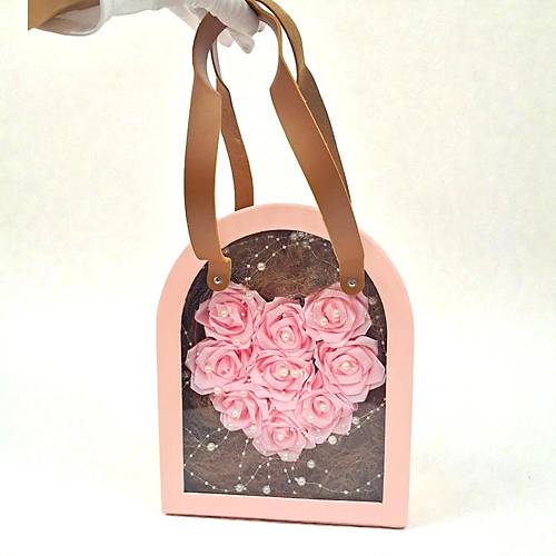 Pembe Saten G�l S�slemeli �anta