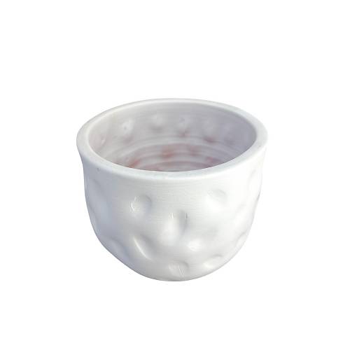 Bitki Tasar�m�  Beyaz Desenli Toprak Saks� Saks�l�k Salon �i�eklik - 19 CM