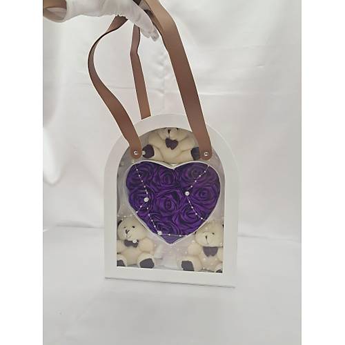 Mor Saten G�l & Ay�c�k S�slemeli �anta