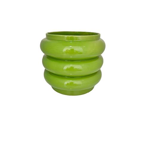 Bitki Tasar�m� Seramik Katl� Saks� Vazo Ye�il Uzun