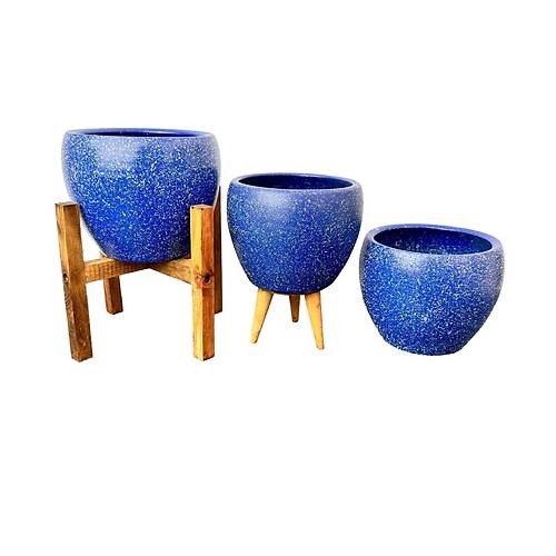 Bitki Tasarm Lacivert Granit Toprak Saks Sakslk Salon ieklik l Set - 15 CM