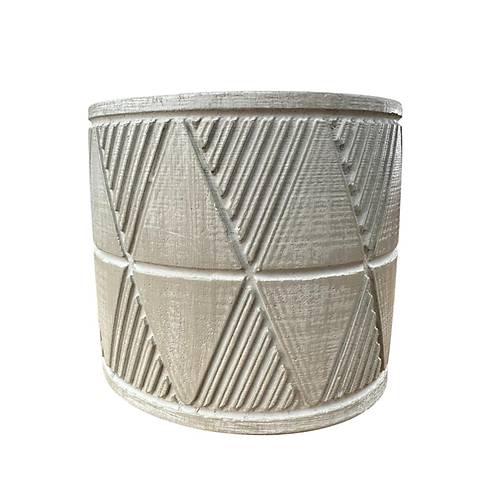 Bitki Tasar�m� Ev dekorasyon Bej Piramit Beton Saks� �i�eklik Saks�l�k