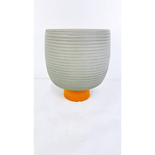 Bitki Tasarm Antik Kendinden Ayakl Toprak Saks Sakslk Gri 19 cm