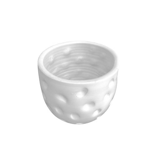 Bitki Tasar�m�  Beyaz Desenli Toprak Saks� Saks�l�k Salon �i�eklik - 19 CM