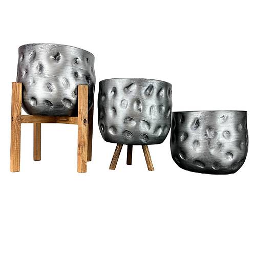Bitki Tasarm Ev Dekorasyon Aksesuar Gm Desenli Toprak Saks Sakslk Salon ieklik l Set 19 CM