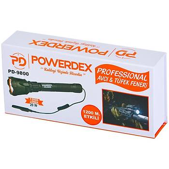 Powerdex 1200 Lümen Þarjlý Avcý ve Tüfek Feneri PD-9800
