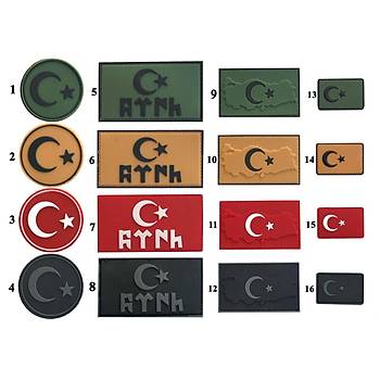 3D Askeri Kabartmal Silikon Trk Bayra Modelleri