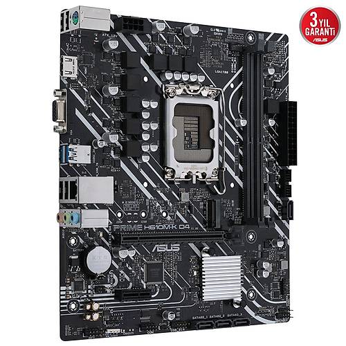 ASUS PRIME H610M-K D4 3200MHz DDR4 HDMI VGA M.2 USB3.2 Micro-ATX 1700P Anakart