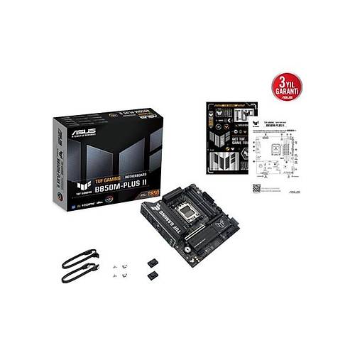 Asus Tuf Gam�ng B850M-PLUS I� Amd B850 Am5 Ddr5 8000 Dp HDMI 3x M2 Usb3.2 Gen 2x2 Aura Rgb 2.5gbit Lan Matx 14+2+1 G�� A�amalar�, 1xgen5 M.2, Ready For Advanced A� Pc