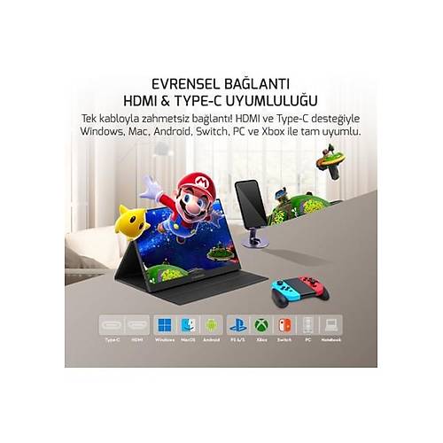Ezcool Lite E15T 15.6 In� 60Hz 4 Ms Fhd Portable 1920 x 1080 LCD Monit�r
