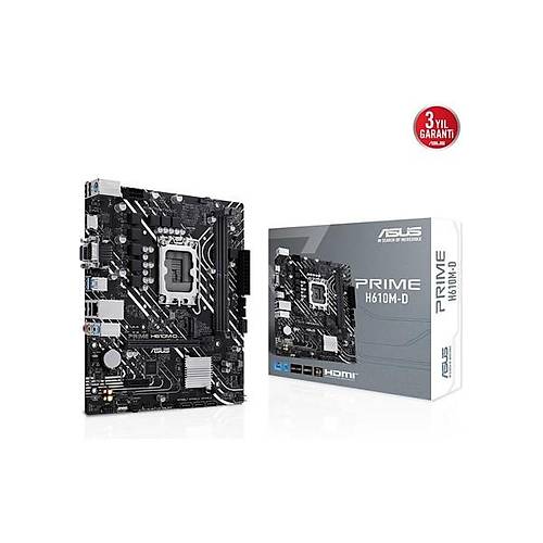 Asus PRIME H610M-D Intel H610 LGA1700 DDR5 5600 HDMI VGA M2 USB3.2 COM mATX 96GB