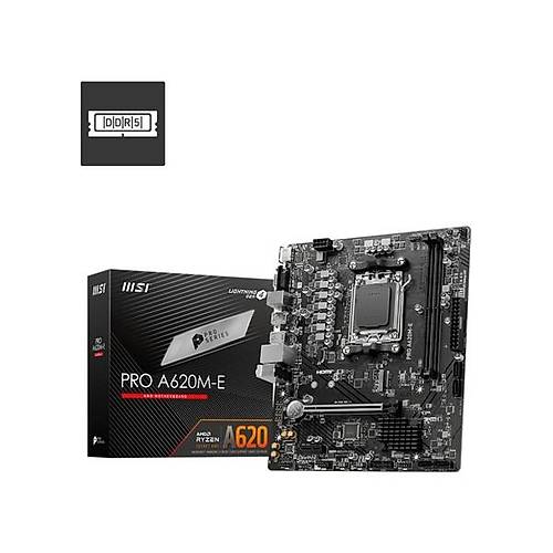 MSI MB PRO A620M-E AM5 DDR5 6000MHZ(OC) HDMI VGA 1X M.2 USB3.2 GIGABIT LAN MATX