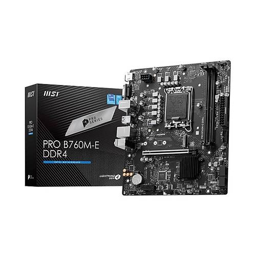 MSI Pro B760M-E DDR4 4800Mhz Vga Hdmi M.2 Micro-Atx 1700p Anakart