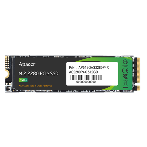 Apacer 512GB M.2 PCIe Nvme SSD (2100-1500MB/s) AP512GAS2280P4X-1